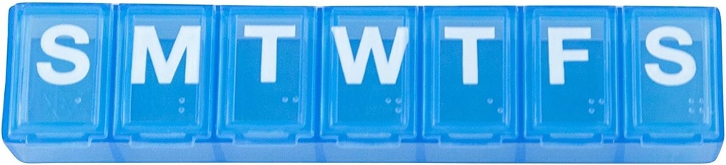 Ezy Dose 7-Day Classic Pill Reminder - Small, 4.5" x 0.75" x 0.5", Colores Vary, 2-Pack