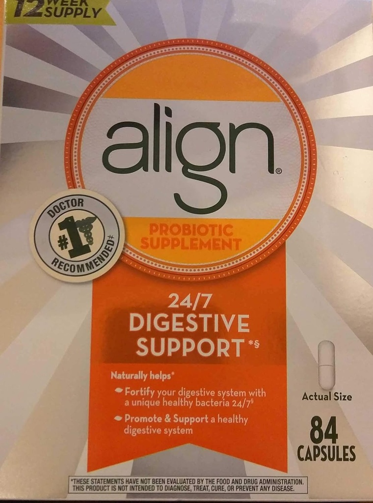 Align Daily Probiotic Supplement Capsules, Blanco, 84 Conde