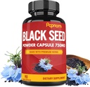 Pure Black Seed Powder Capsules 750mg - Suplemento Premium para la Inmunidad, Digestivo, Esquí, Hair & Body Balance - 90 Pills for 3 Month Supply
