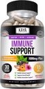 Kaya Naturals Elderberry Immune Support tóxico Vitaminas con zinc y vitamina C para adultos, Probióticos &amp; Turmeric 1000mg Immune System Booster Sambucus Capsules - 30 Conde