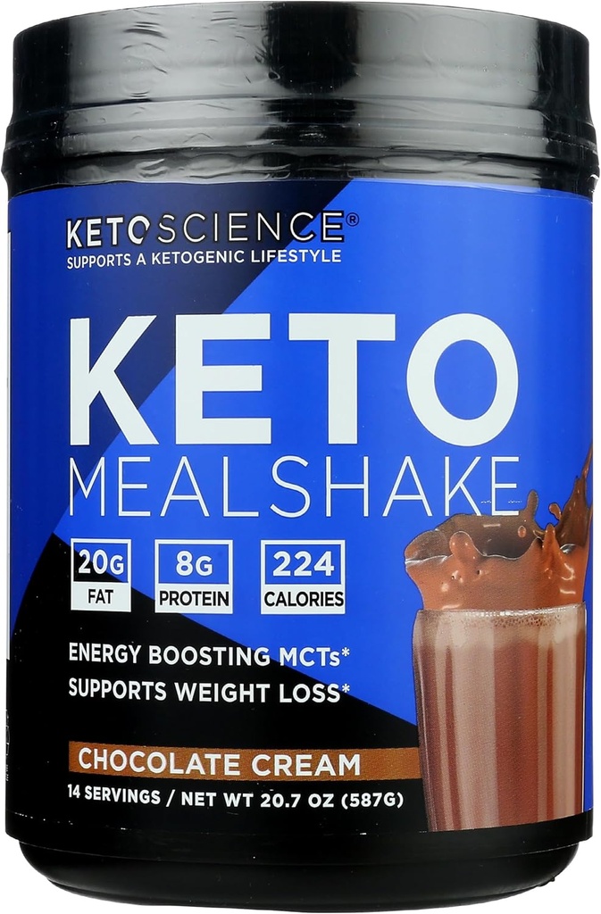 Keto Science Chocolate Cream Ketogenic Meal Shake Suplemento dietético, Paleo Friendly, 20.7 Ounces (Pack of 1)