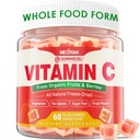 Organic Vitamin C Gummies 120mg for Adults, Sugar Free, Daily Immune Defense, Raw Antioxidant, 100% Whole Food Chewable Vitamin C Supplement from 1200mg Berries & Fruits for Collagen, Vegan, 60 Counts
