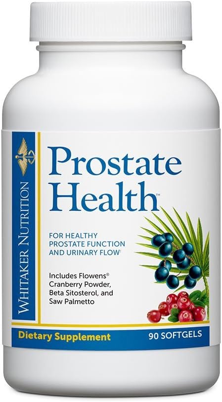 Salud de la próstata del Dr. Whitaker con extracto Saw Palmetto, Flowens Cranberry Powder y Beta Sitosterol para apoyar la función de la próstata, la salud de la vejiga y promueve el flujo urinario de pico, 90 softgels