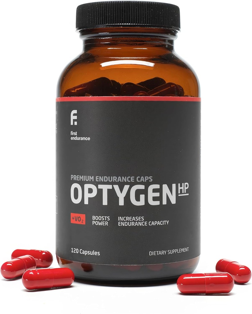 FIRST ENDURANCE OptygenHP - Premium Endurance Supplement TEN Boost Power Silencio Incrementar el rendimiento y la resistencia TENIDO Mejora la utilización del oxígeno en la vida 120 cápsulas