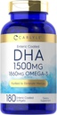 Carlyle DHA Suplemento 1500mg TEN 180 Softgels TEN Omega-3 Suplemento TENIDO Non-GMO, Gluten Free