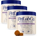 PetLab Co. Probióticos para Perros, Asistencia Gut Health, Diarrea Ocasional, Salud Digestiva " Alergias estacionales - Sabor de cerdo - 30 Mandíbulas suaves - Embalaje Mayo Vary (Valor 3-Pack)