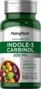 Piping Rock Indole 3 Carbinol TEN 200mg ANTE 120 Capsules Silencio I3C con Broccoli Extract ANTE No GMO, Gluten Free Supplement
