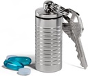 Cielo Pill Holders - Wide Single Chamber Nitroglycerin Keychain Pill Holder, Hecho en EE.UU., Contenedor de llavero de acero inoxidable, caja impermeable con cámaras personalizables