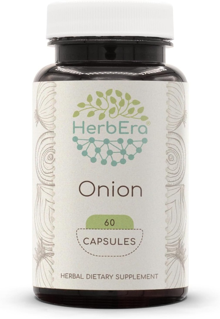 HerbEra Onion 60 cápsulas, 500 mg, Onion (Allium Cepa) Bulb seco (60 cápsulas)