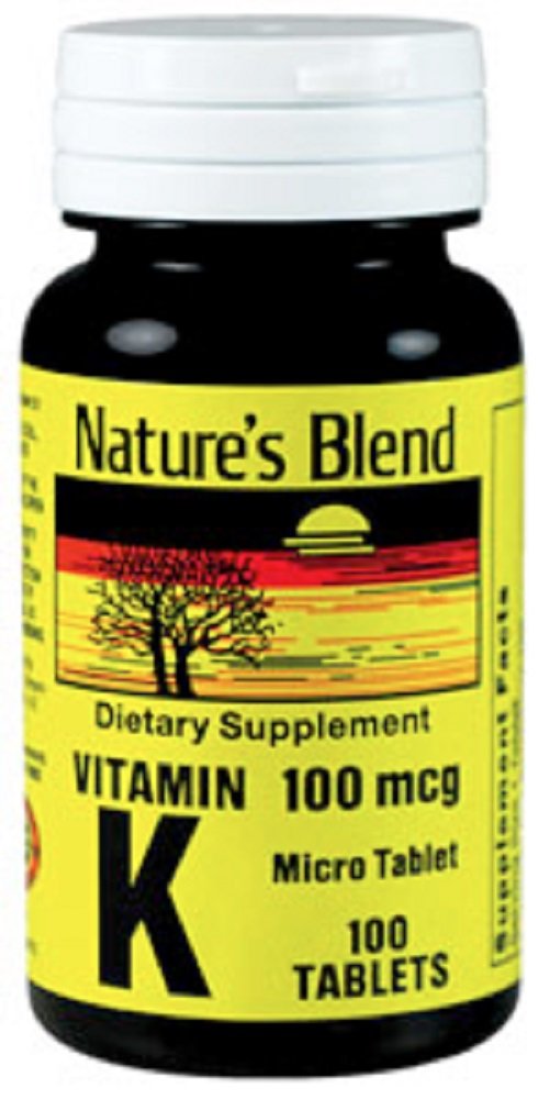 La vitamina Blend de la naturaleza K 100Mcg Tablets 100 Ct