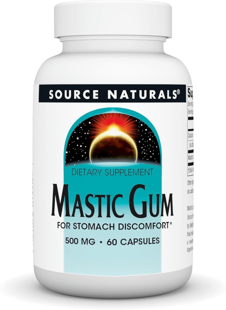 Fuente Naturales Mastic Gum for Stomach Discomfort* 500 Mg Capsule, 60 Cuenta