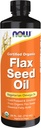 AHORA Alimentos Suplementos, Certified Organic Flax Seed Oil Liquid, Cold-Presed and Unrefined, 24-Ounce