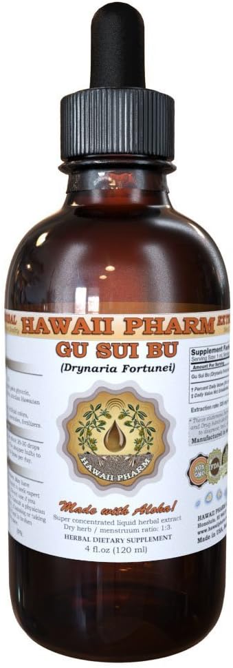 HawaiiPharm Gu Sui Bu Tincture, Gu Sui Bu, Drynaria (Drynaria Fortunei) Extracto líquido raíz, Suplemento herbal 2 oz