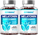 EVYOUNG Melatonin Gummies,Sleep Support for Adults,1000 mcg Melatonin 120 Gummies hasta una fuente de 60 días,Suplemento para dormir