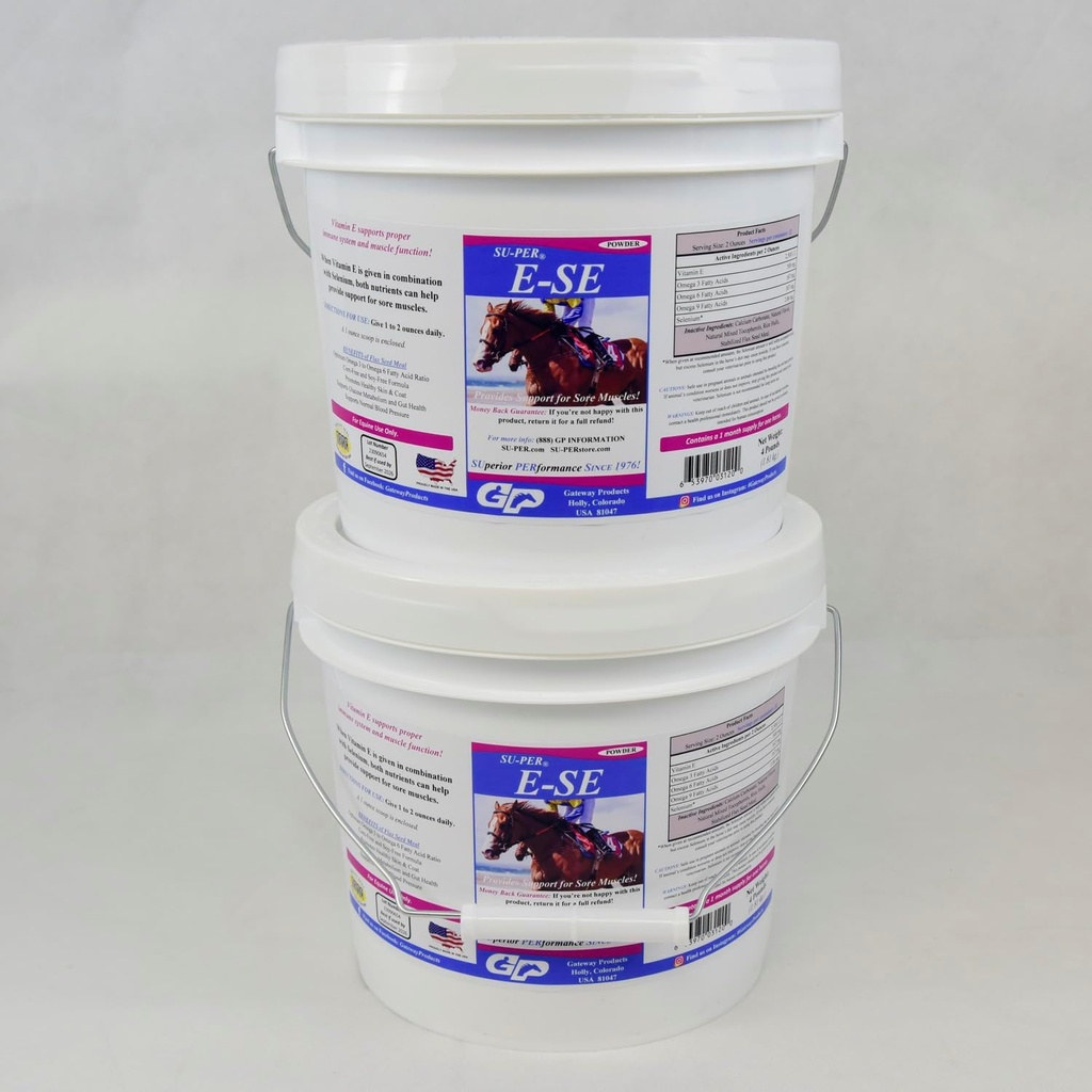 SU-PER E-Se Horses Antioxidant Suplemento - Vitamina E " Selenium for Sore Muscles Soporte - 4 libras, (2 Pack)