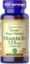 Pride de Puritan Vitamina D3 5000 UI Soft Gels, 0,3 onzas