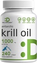 DEAL SUPPLEMENTO Aceite de Krill Antártico, 1000 mg por ser, 240 Softgels – Mercurio libre, No Fishy Taste – Rico en Omega-3s, EPA, DHA, Astaxanthin, & Phospholipids – No GMO, No Gluten