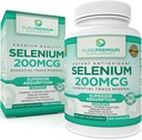 PurePremium Selenium 200mcg Supplement - L Selenomethionine Essential Mineral - Daily Support for Normal Thyroid, Immune System| Normal Prostate Function - 3 Months Supply - 100 Capsules