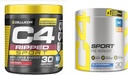 C4 Ripped Sport Pre Workout Powder Fruit Punch - NSF certificado para el deporte + azúcar gratis &amp; C4 Sport Pre Workout Powder Blue Raspberry - Pre Workout Energy