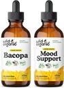 Wild &amp; Organic Bacopa Tincture 4 fl oz &amp; Mood Support Tincture 4 fl oz