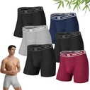 IGOLUMON Mens Underwear Boxer Briefs 6 Pack Breathable Boxers for Men Soft Tagless Underwear Trunks with Fly