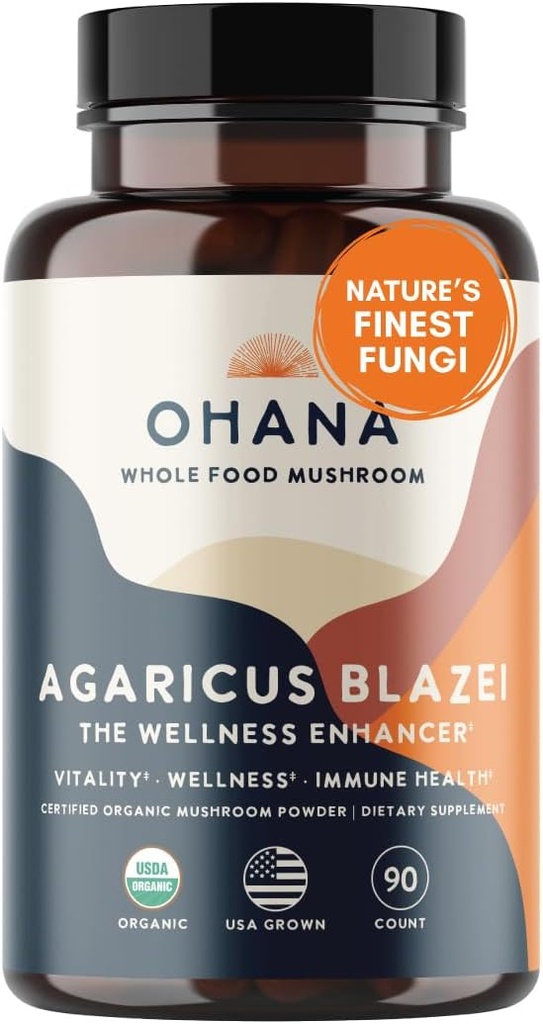 Aloha Medicinales Pure Agaricus Blazei 500 mg 90 cápsulas vegetarianas certificadas orgánica