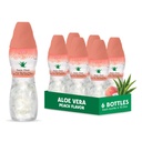 Jugo de aloe vera (Peach con sabor) con pulpa de aloe pura chunky más grande (6 paquetes) Zumo de planta grande para hidratación y contiene pulpa de aloe grande. Es saludable para adultos y niños