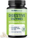 Enzimas Digestivas con Probióticos Silencio Salud Digestiva para Mujeres y Hombres Silencio Mezcla de Enzimas de 400 mg con Cepas Probióticas para la Digestión y la Salud Intestinal ← Vegetariano tención 60 Cápsulas