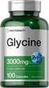Horbäach Glycine 3000mg Suplemento Silencio 100 Powder Capsules ← Non-GMO, Gluten Free