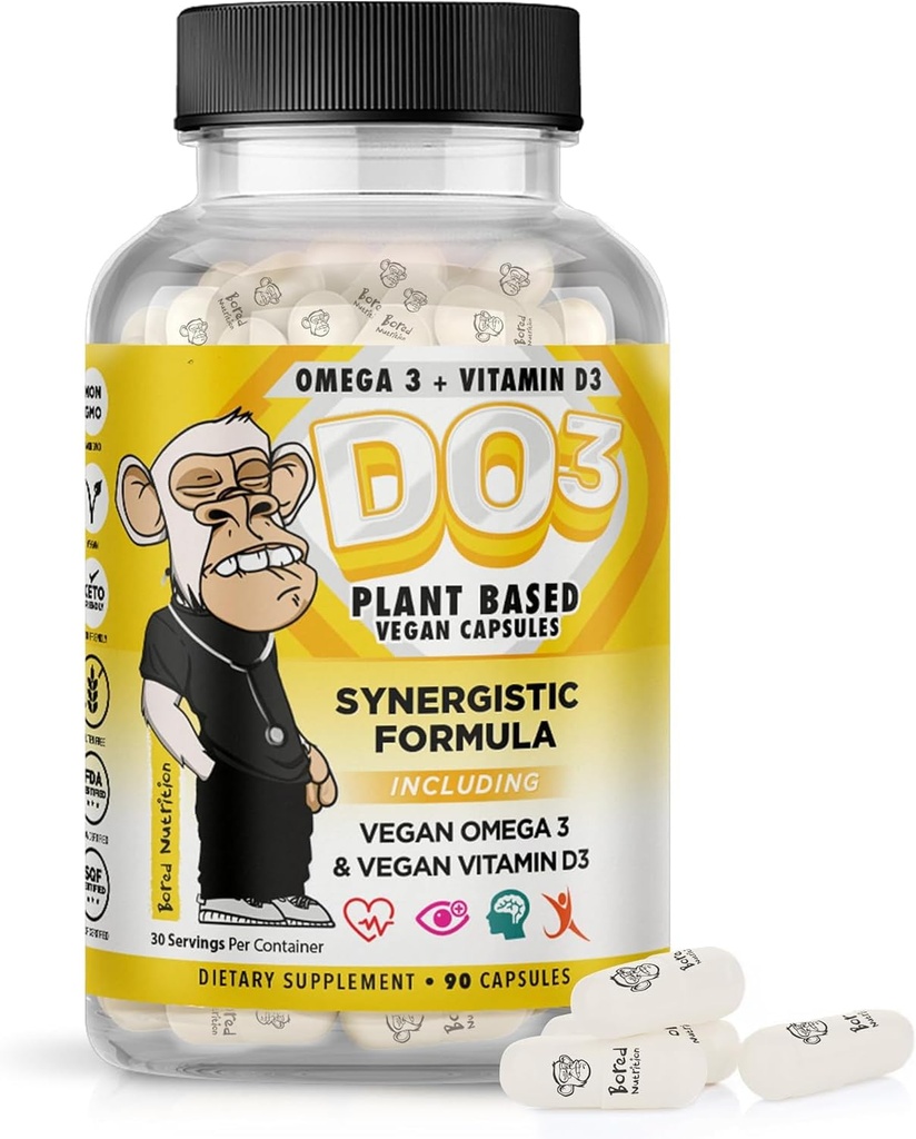 Nutrición aburrida Omega 3 y vitamina D3 Suplemento 90Ct