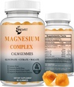 Complejo de magnesio triple - Alta absorción Magnesio Gummies, Magnesium Glycinate, Malate, " Citrato, Formas en chelatadas con vitamina D y zinc, Potasio, Suplemento Coq10