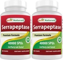 Mejores Naturales Serrapeptase 40000 SPU 180 Capsules (180 Cuenta (Pack of 2))