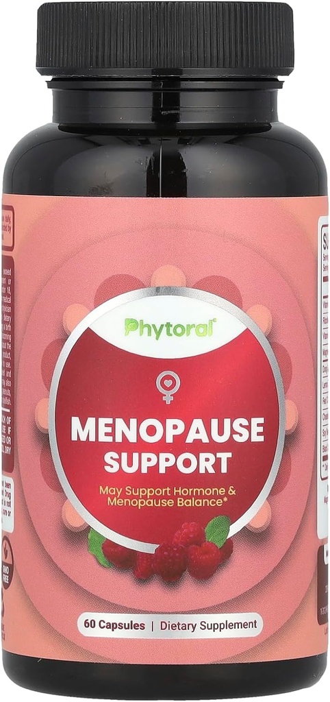 Phytoral Complete Herbal Menopause Supplement for Women - Female Hormone Balance Capsules for Night Sweats Hot Flashes & Mood Swings with Dong Quai, Chaste Berry & Black Cohosh Root - 60 Count Pack