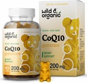 Gummies de CoQ10 orgánicos silvestres - CoQ10 vegano 200 mg Suplemento Antioxidante con Ubiquinona - Energía natural y Gummies focales con Coenzima Q10-60 Pectina no GMO Chewables