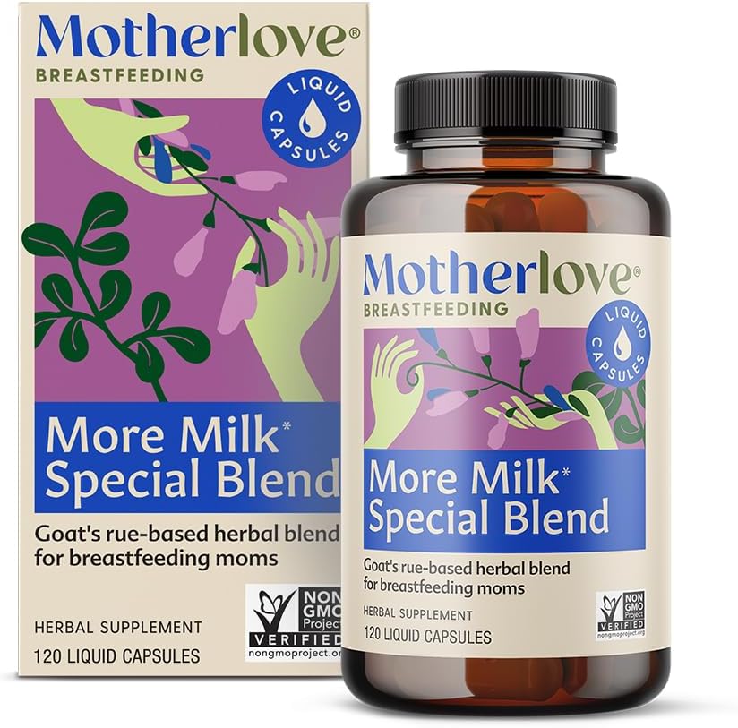 Motherlove More Milk Special Blend (120 Capsule Value Size) Herbal Lactation Supplement w/Goat’s Rue to Build Breast Tissue & Support Breast Milk Supply—Non-GMO, Organic Herbs, Vegan, Soy-Free