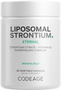 Codeage Liposomal Strontium Supplement - Strontium Citrate, Vitamin K2 MK-7, Liposomal Delivery, Non-GMO, Gluten-Free - 90 cápsulas
