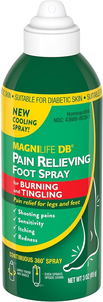MagniLife DB Dolor Aliviado de pie, Alivio de Dolor Naturalmente Enfriado para Soothe Burning y Tingling, Adecuado para la piel diabética - 3oz