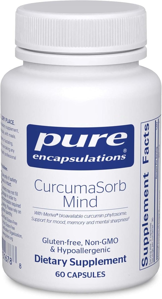 Encapsulaciones puras CurcumaSorb Mind ← Suplemento para apoyar la memoria, la afeitación y la función cognitiva*