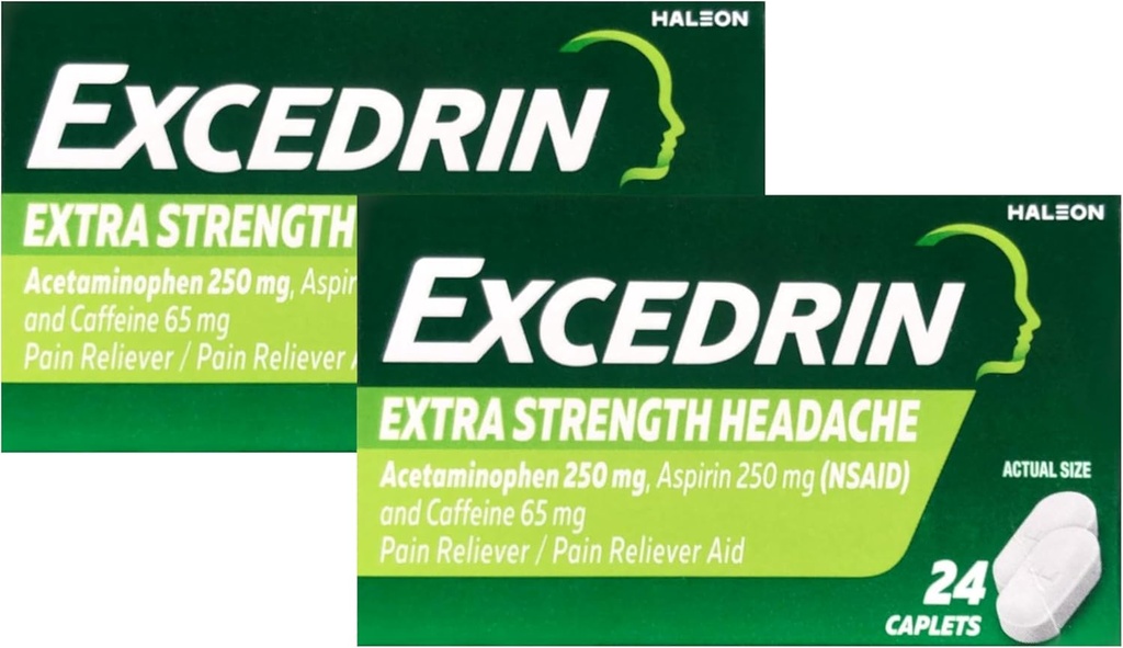 Extra Strength - 24 Caplets, Pack de 2