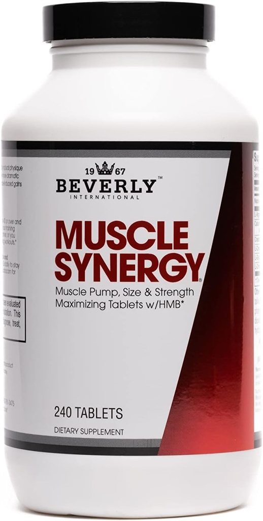 Beverly International Muscle Synergy 240 TABS (15 Servings) Ingredientes de dosis clínicas - HMB, L-Arginina, L-Citrulline, Creatine Monohydrate, L-Ornithine. Bombas más grandes y peligrosas.