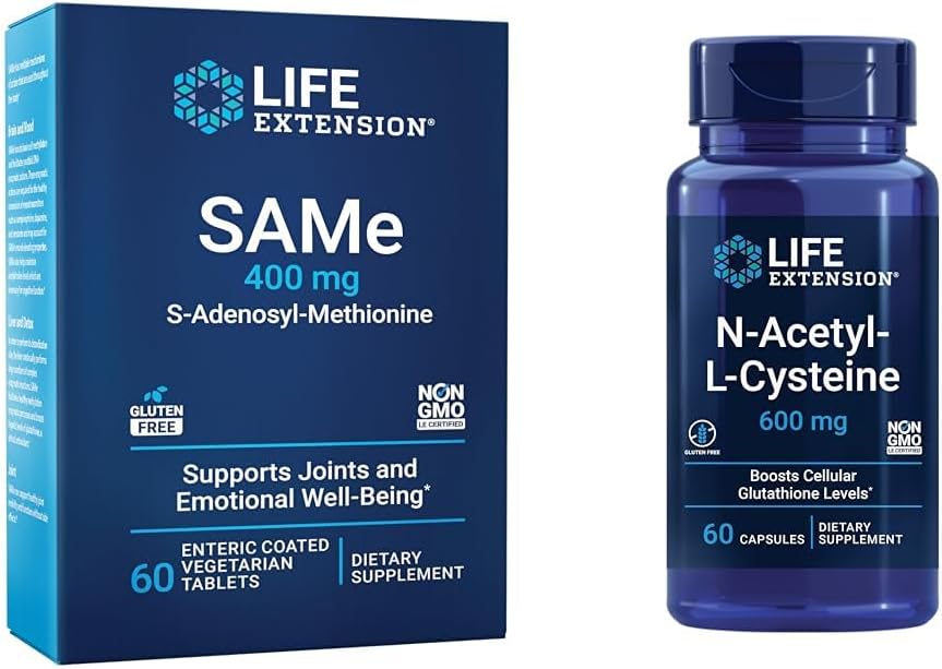 Life Extension Same 400mg " N-Acetyl-L-Cysteine 600mg - 60 Count Liver, Joint " Immune Support