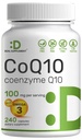 DEAL SUPPLEMENT CoQ10 100mg con Omega 3 100mg, 240 cápsulas ← Bioavailable Coenzyme Q10 Fórmula ← Apoya Corazón, Energía y Salud Cerebro Silencio Antioxidante Apoyo 