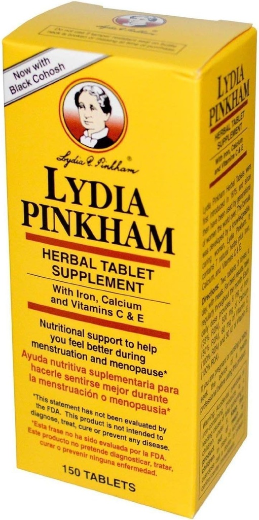 Lydia Pinkham Herbal Suplemento 150 Tabletas (Pack of 3)