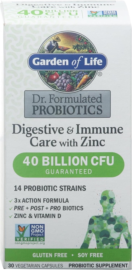 Jardín de la vida, DR. Probióticos Fórmidos Cuidado con el Zinc, 30 Conde