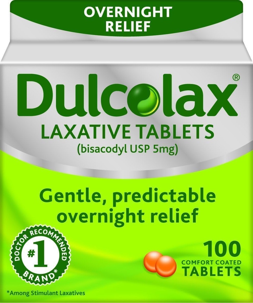 Dulcolax 5 mg Tablas laxantes para el estreñimiento - 100 ea