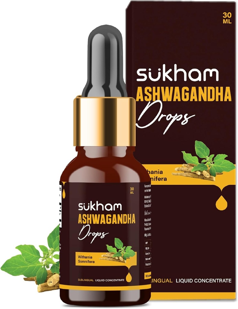 Ashwagandha Liquid Drops- Ashwagandha Root Extract ⋅ 3rd Party Lab Tested  Better Energy &amp; Immunity ← 1 FL.OZ (40 Servings)- with Withanolides and Withaferins