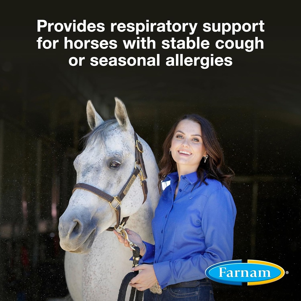 Pisto de Farnam Suplemento Pellets, proporciona soporte respiratorio para caballos W / alergias espaciales o tos estable, 1,75 lb, 48 Day Supply (Pack of 2)