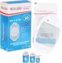 Vestir de película transparente 4" x 4,75" (10 Pack) - Bandajes a prueba de agua para la ducha post-quirúrgica, Escudo IV, Tatuaje Aftercare, Patches de Vestir transparentes por HEALQU