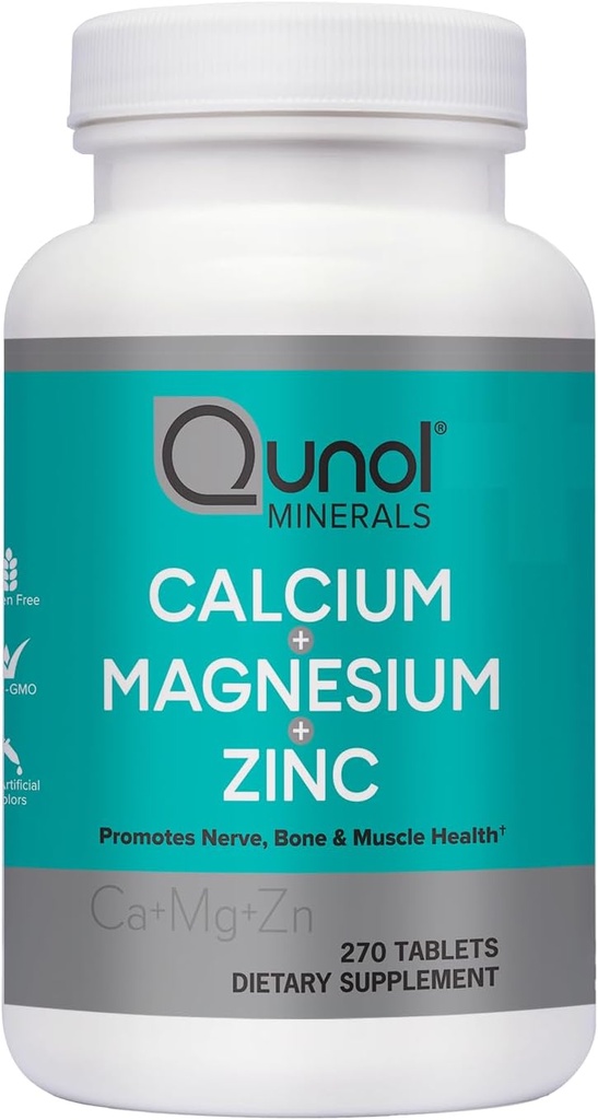 Calcio Cunol 3 en 1 Tablas con Calcio, Magnesio &amp; Zinc para Soporte Inmunitario, Hueso, Nerve y Muscle Health Suplemento, 270 Conde