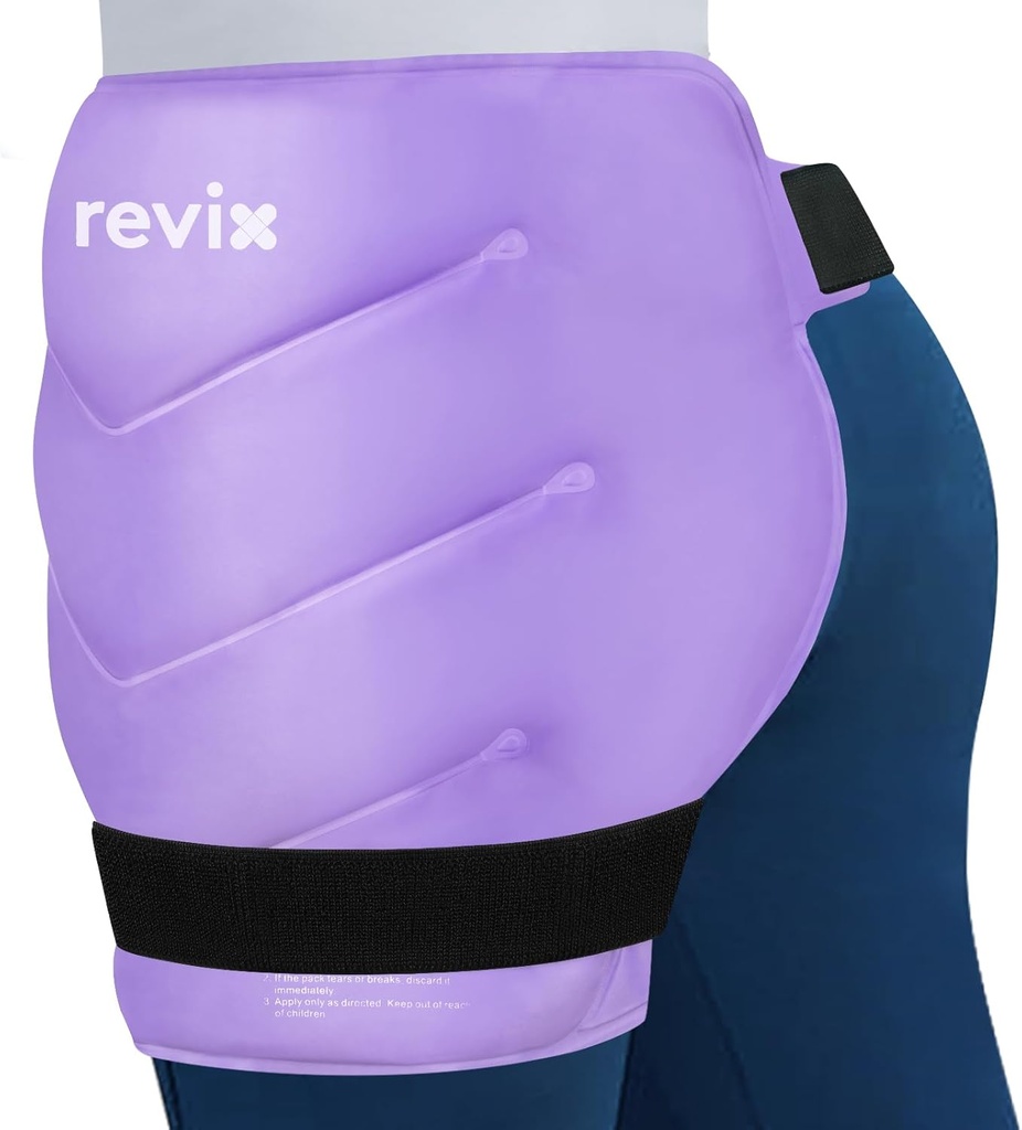 REVIX Extra Large Hip Ice Pack Wrap with Straps, Reusable Gel Ice Pack for Hip Replacement, Thigh, Shoulder & Back, Soft Lining Cold Compress Recovery Kit